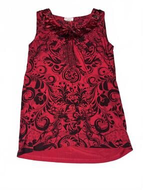 Lavish Red and Black Sleeveless Top XL